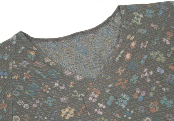 ヨーガンレール ババグーリJURGEN LEHL Babaghuri フロントタック花柄ジャガードニット カーキマルチM K-108192_004