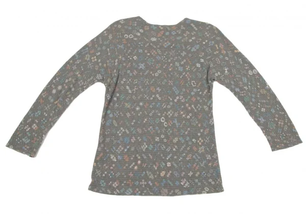 ヨーガンレール ババグーリJURGEN LEHL Babaghuri フロントタック花柄ジャガードニット カーキマルチM K-108192_009