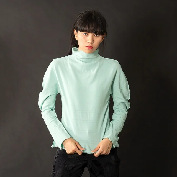 イッセイミヤケISSEY MIYAKE A.POC カッティングフリンジカットソー ミント2 K-108222_013