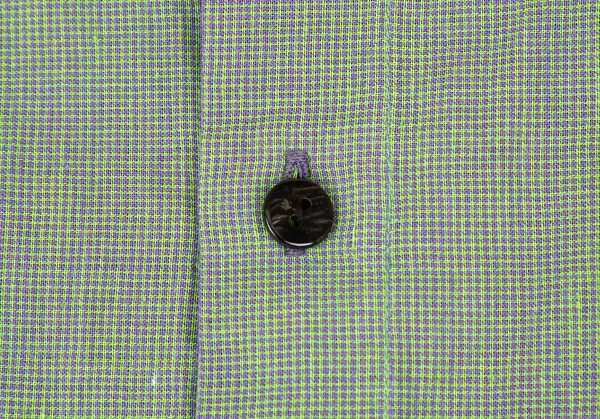 ヨーガンレール ババグーリJURGEN LEHL Babaghuri コットンバックキャット刺繍斜行ポケットオーバーサイズシャツ 緑紫M K-108266_005