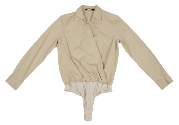 ダナキャランDKNY ショーツドッキングボタンレス比翼シャツ ベージュ2 K-108281_002