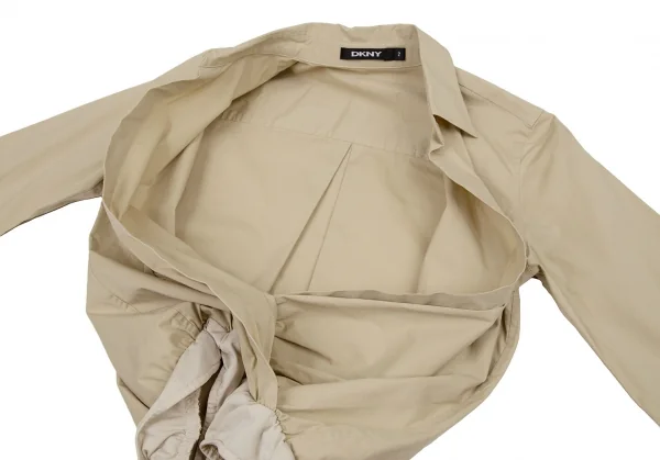 ダナキャランDKNY ショーツドッキングボタンレス比翼シャツ ベージュ2 K-108281_007