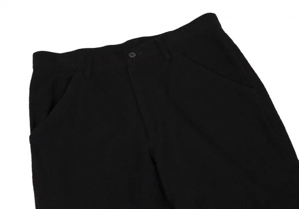 ブラックコムデギャルソンBLACK COMME des GARCONS ウール縮絨裾ダブルクロップドパンツ 黒XS K-108317_002
