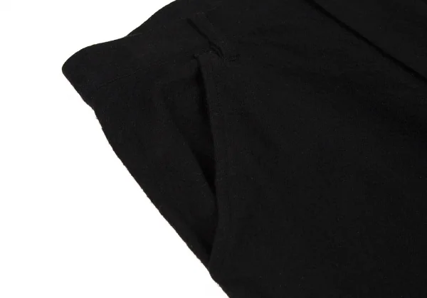 ブラックコムデギャルソンBLACK COMME des GARCONS ウール縮絨裾ダブルクロップドパンツ 黒XS K-108317_003