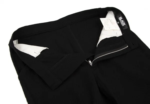 ブラックコムデギャルソンBLACK COMME des GARCONS ウール縮絨裾ダブルクロップドパンツ 黒XS K-108317_005
