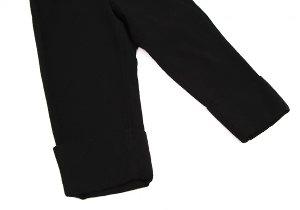 ブラックコムデギャルソンBLACK COMME des GARCONS ウール縮絨裾ダブルクロップドパンツ 黒XS K-108317_006