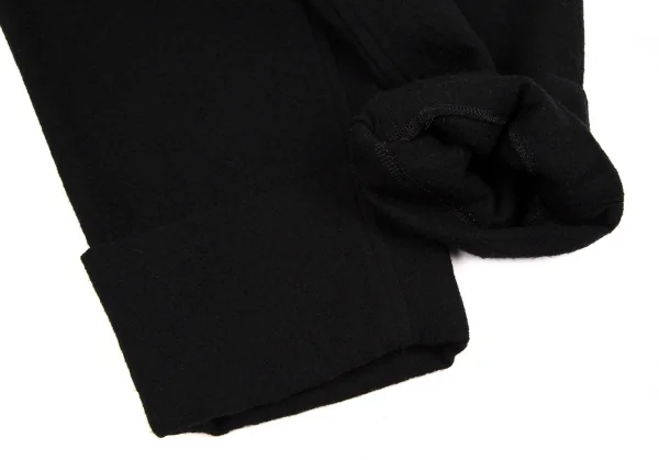 ブラックコムデギャルソンBLACK COMME des GARCONS ウール縮絨裾ダブルクロップドパンツ 黒XS K-108317_007