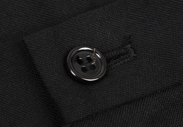 ブラックコムデギャルソンBLACK COMME des GARCONS ウールギャバ裾ダブルクロップドパンツ 黒XS K-108318_004