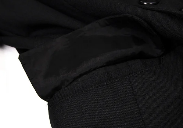 ブラックコムデギャルソンBLACK COMME des GARCONSウールギャバ製品洗い加工モーニングジャケット 黒M K-108320_010