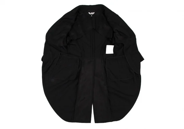 ブラックコムデギャルソンBLACK COMME des GARCONSウールギャバ製品洗い加工モーニングジャケット 黒M K-108320_011