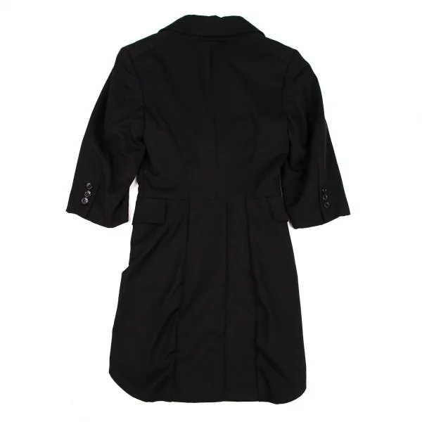 ブラックコムデギャルソンBLACK COMME des GARCONSウールギャバ製品洗い加工モーニングジャケット 黒M K-108320_012