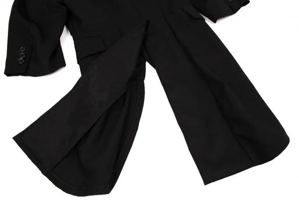 ブラックコムデギャルソンBLACK COMME des GARCONSウールギャバ製品洗い加工モーニングジャケット 黒M K-108320_013