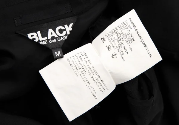 ブラックコムデギャルソンBLACK COMME des GARCONSウールギャバ製品洗い加工モーニングジャケット 黒M K-108320_015