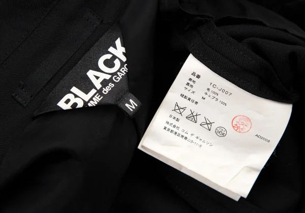 ブラックコムデギャルソンBLACK COMME des GARCONSウールギャバ製品洗い加工モーニングジャケット 黒M K-108320_016