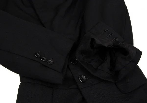 ブラックコムデギャルソンBLACK COMME des GARCONSウールギャバ製品洗い加工モーニングジャケット 黒M K-108320_008