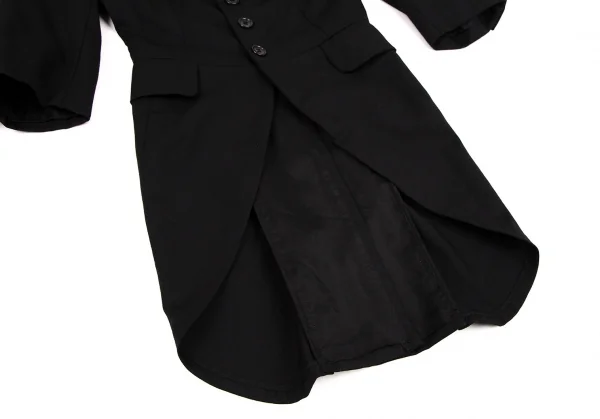 ブラックコムデギャルソンBLACK COMME des GARCONSウールギャバ製品洗い加工モーニングジャケット 黒M K-108320_009