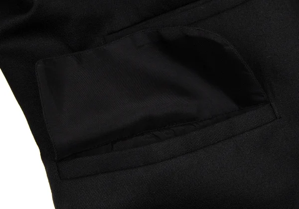 ブラックコムデギャルソンBLACK COMME des GARCONS ウールギャバランダムボタンジャケット 黒XS K-108321_013