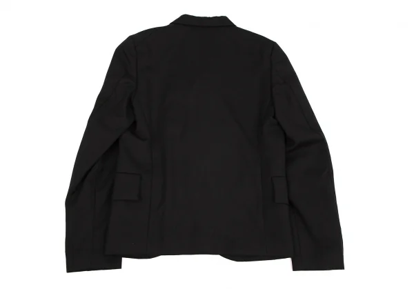 ブラックコムデギャルソンBLACK COMME des GARCONS ウールギャバランダムボタンジャケット 黒XS K-108321_016
