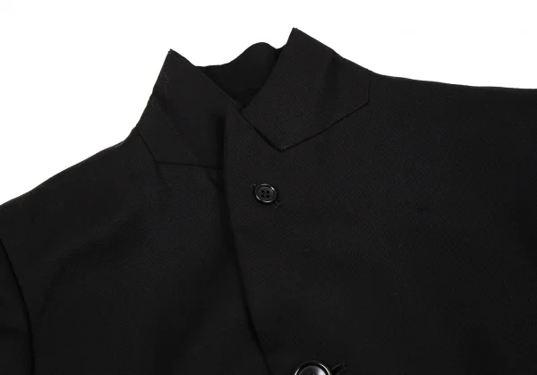 ブラックコムデギャルソンBLACK COMME des GARCONS ウールギャバランダムボタンジャケット 黒XS K-108321_006