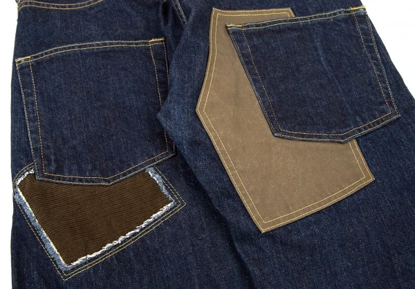 ジュンヤワタナベマンピンク コムデギャルソンJUNYA WATANABE MAN PINK COMME des GARCONSパッチワークデニムストレートパンツ インディゴM K-108329_012