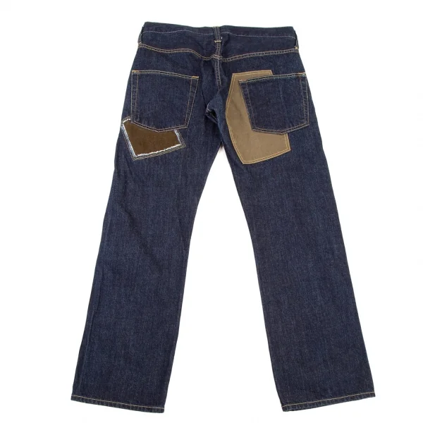 ジュンヤワタナベマンピンク コムデギャルソンJUNYA WATANABE MAN PINK COMME des GARCONSパッチワークデニムストレートパンツ インディゴM K-108329_002