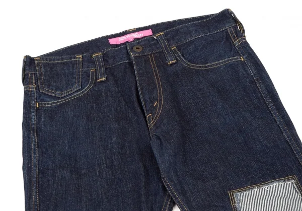 ジュンヤワタナベマンピンク コムデギャルソンJUNYA WATANABE MAN PINK COMME des GARCONSパッチワークデニムストレートパンツ インディゴM K-108329_003