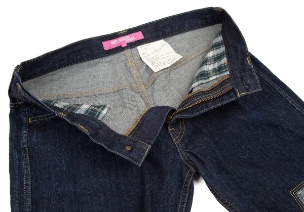 ジュンヤワタナベマンピンク コムデギャルソンJUNYA WATANABE MAN PINK COMME des GARCONSパッチワークデニムストレートパンツ インディゴM K-108329_006