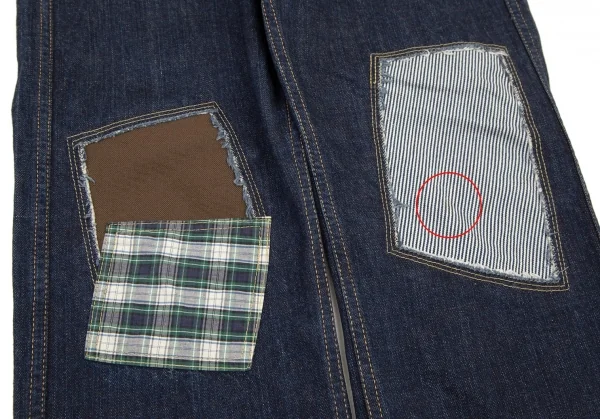 ジュンヤワタナベマンピンク コムデギャルソンJUNYA WATANABE MAN PINK COMME des GARCONSパッチワークデニムストレートパンツ インディゴM K-108329_007