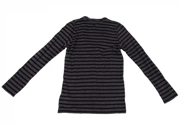 サカイ ラックsacai luck ボーダーネックデザインカットソー グレー黒2 K-108338_010