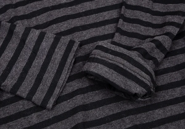 サカイ ラックsacai luck ボーダーネックデザインカットソー グレー黒2 K-108338_007