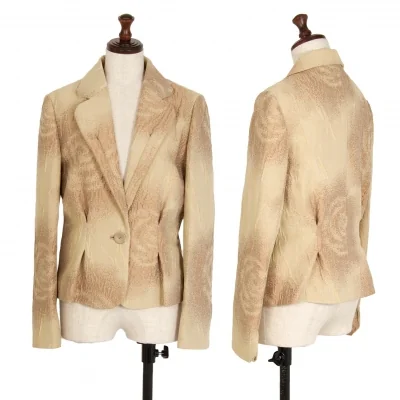 ランバンコレクションLANVIN collection ウール混ローズジャガード1Bジャケット