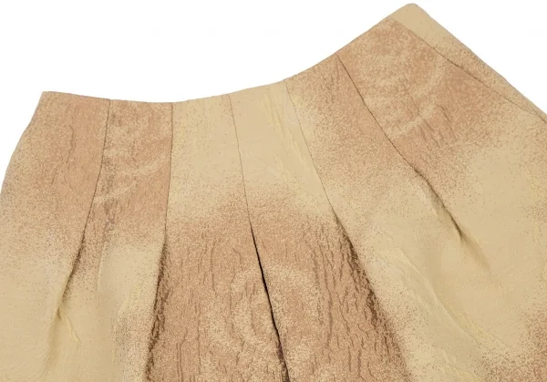 ランバンコレクションLANVIN collection ウール混ローズジャガード台形スカート ベージュ茶38 K-108341_003