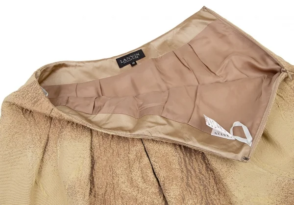 ランバンコレクションLANVIN collection ウール混ローズジャガード台形スカート ベージュ茶38 K-108341_004