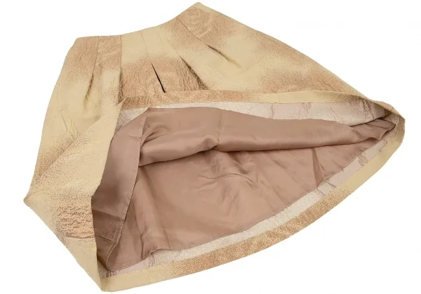 ランバンコレクションLANVIN collection ウール混ローズジャガード台形スカート ベージュ茶38 K-108341_008