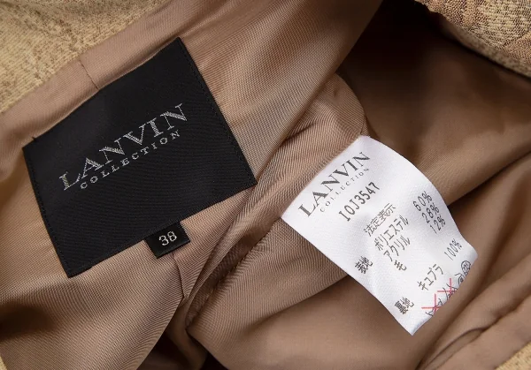 ランバンコレクションLANVIN collection ウール混ローズジャガードセットアップ ベージュ茶38 K-108342_013