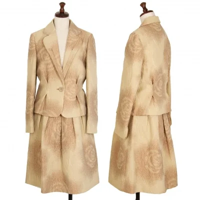 ランバンコレクションLANVIN collection ウール混ローズジャガードセットアップ