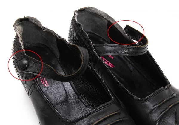 ジュンヤワタナベマンピンク コムデギャルソンJUNYA WATANABE MAN PINK COMME des GARCONS スタッズトゥストラップレザーシューズ 黒M(25位) K-108357_010