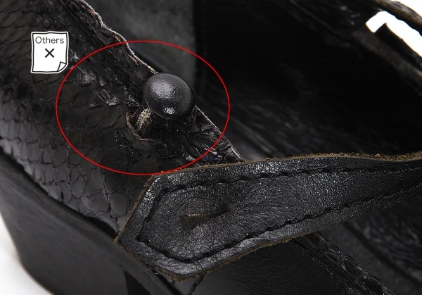 ジュンヤワタナベマンピンク コムデギャルソンJUNYA WATANABE MAN PINK COMME des GARCONS スタッズトゥストラップレザーシューズ 黒M(25位) K-108357_011