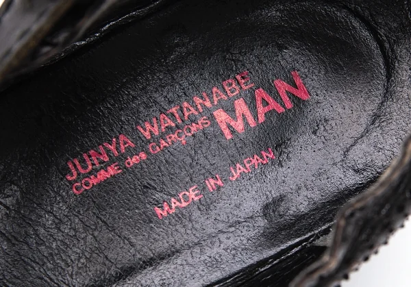 ジュンヤワタナベマンピンク コムデギャルソンJUNYA WATANABE MAN PINK COMME des GARCONS スタッズトゥストラップレザーシューズ 黒M(25位) K-108357_014