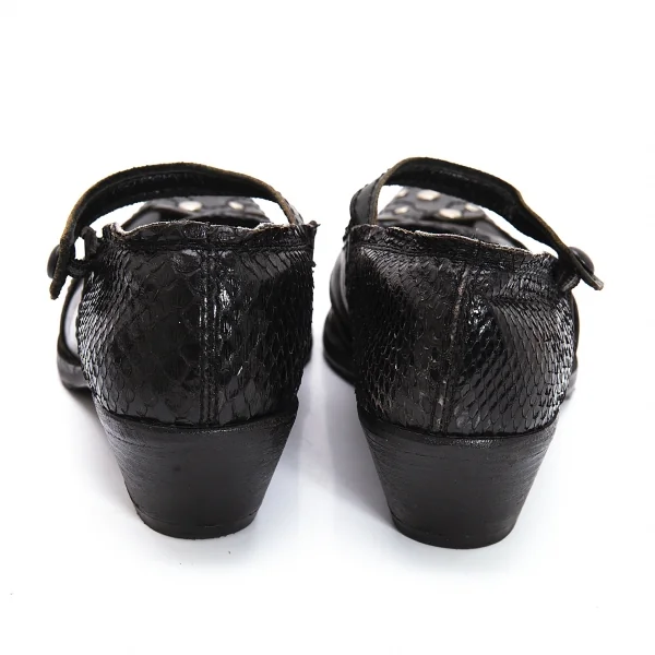 ジュンヤワタナベマンピンク コムデギャルソンJUNYA WATANABE MAN PINK COMME des GARCONS スタッズトゥストラップレザーシューズ 黒M(25位) K-108357_004