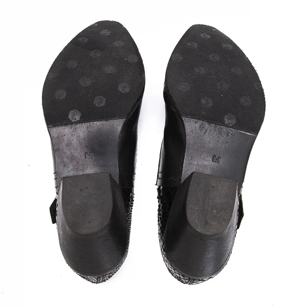 ジュンヤワタナベマンピンク コムデギャルソンJUNYA WATANABE MAN PINK COMME des GARCONS スタッズトゥストラップレザーシューズ 黒M(25位) K-108357_005