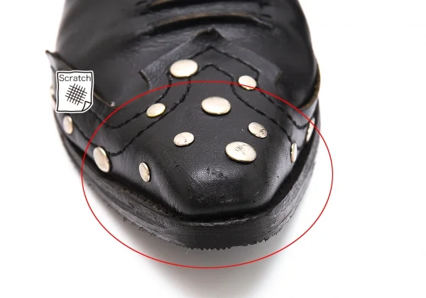 ジュンヤワタナベマンピンク コムデギャルソンJUNYA WATANABE MAN PINK COMME des GARCONS スタッズトゥストラップレザーシューズ 黒M(25位) K-108357_008