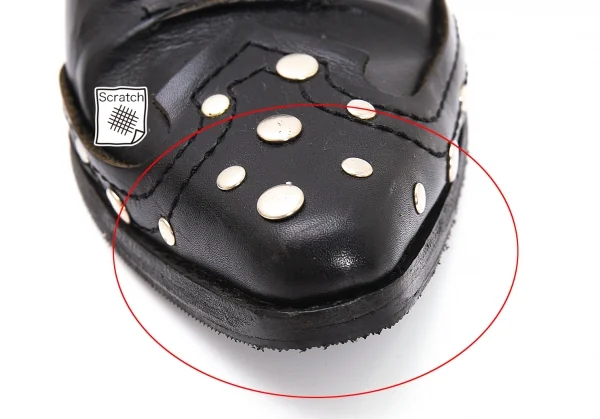 ジュンヤワタナベマンピンク コムデギャルソンJUNYA WATANABE MAN PINK COMME des GARCONS スタッズトゥストラップレザーシューズ 黒M(25位) K-108357_009