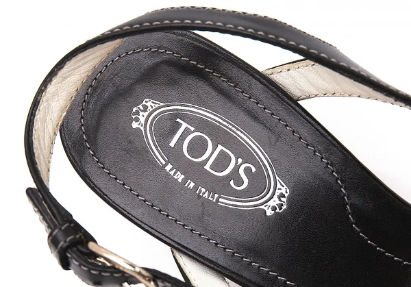 トッズTOD'S ベルトデザインレザーパンプス 黒37(24位) K-108359_013