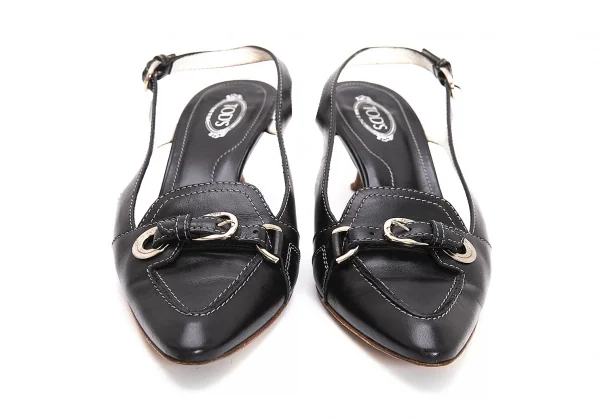 トッズTOD'S ベルトデザインレザーパンプス 黒37(24位) K-108359_002