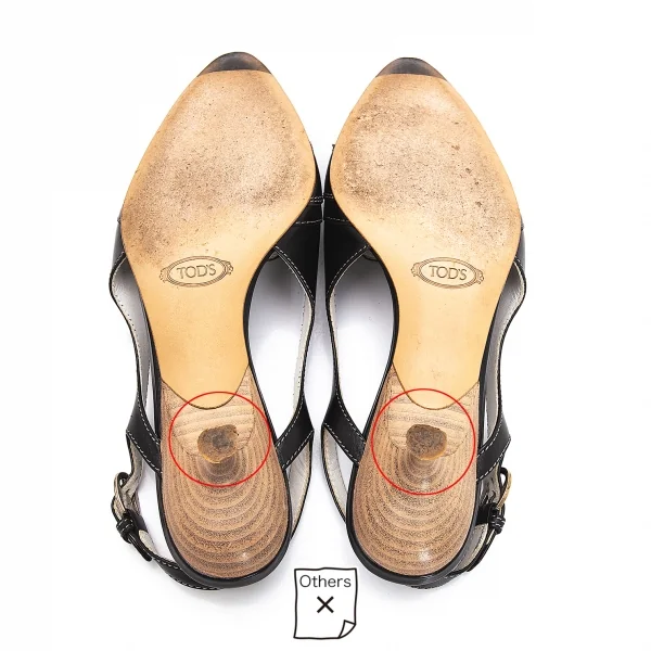 トッズTOD'S ベルトデザインレザーパンプス 黒37(24位) K-108359_005