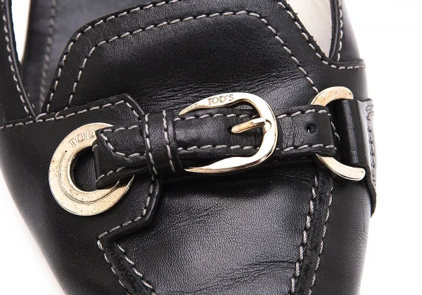 トッズTOD'S ベルトデザインレザーパンプス 黒37(24位) K-108359_008