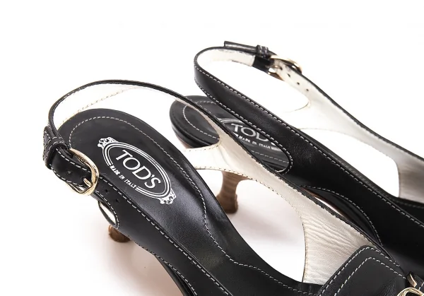 トッズTOD'S ベルトデザインレザーパンプス 黒37(24位) K-108359_009