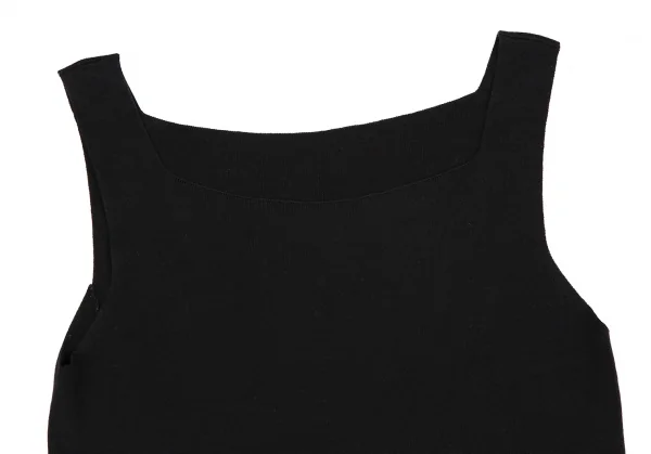 イッセイミヤケ ハートISSEY MIYAKE HaaT コットンサイドポケットスクエアネックタンクトップ 黒2 K-108363_003