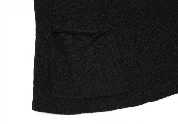 イッセイミヤケ ハートISSEY MIYAKE HaaT コットンサイドポケットスクエアネックタンクトップ 黒2 K-108363_006